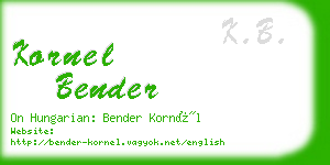 kornel bender business card